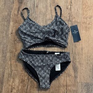 NWT!  Abercrombie kids- Black and White Geometric Bikini Set